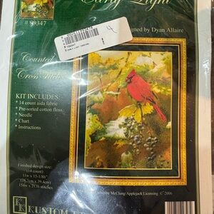Cardinal Cross Stitch Kit - Red and Green